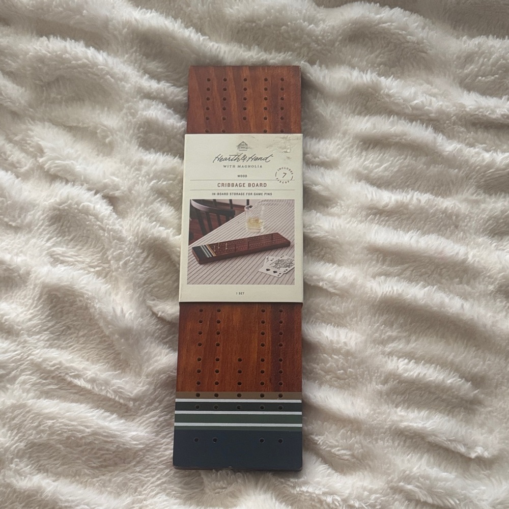 Hearth and Hand Wooden Cribbage Board with Game Pins